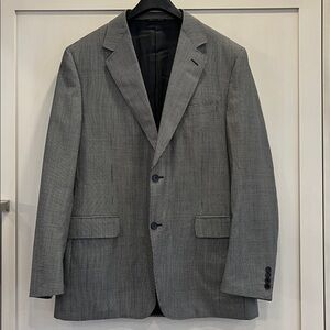 Canali 100% fine weight wool black and white fine houndstooth Men's Jacket